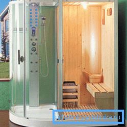 Birinde duş ve sauna