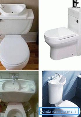 İki tuvalet ve lavabo - küçük banyolar için mükemmel bir set İki tuvalet ve lavabo - küçük banyolar için mükemmel bir set