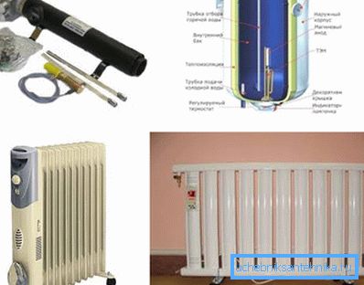 Isıtma için elektrikli ısıtıcı - türleri ve boyutları