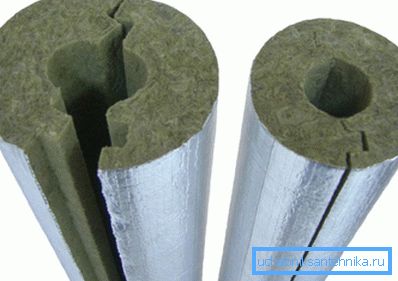 Boru hatları için mineral yünü folyo yalıtımı. Boru hatları için mineral yünü folyo yalıtımı.