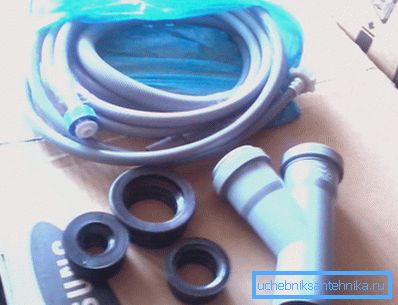 Yıkayıcıyı bağlamak için gerekli materyallerin fotoğrafları Yıkayıcıyı bağlamak için gerekli materyallerin fotoğrafları