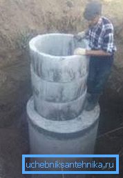 Ağırlığı hakkında bir fikir edinebileceğiniz, bu elemanların hacmini gösteren, beton ürünlerin bir kuyu kurulum fotoğraf Ağırlığı hakkında bir fikir edinebileceğiniz, bu elemanların hacmini gösteren, beton ürünlerin bir kuyu kurulum fotoğraf