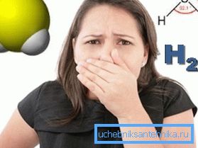 Hidrojen sülfür varlığının karakteristik bir işareti çürümüş yumurtanın kokusu. Hidrojen sülfür varlığının karakteristik bir işareti çürümüş yumurtanın kokusu.