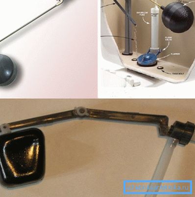 Metal ve plastik kol üzerinde bir klozet için bir şamandıra ile vana Metal ve plastik kol üzerinde bir klozet için bir şamandıra ile vana
