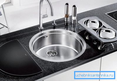 Yuvarlak gömme paslanmaz çelik lavabo. Yuvarlak gömme paslanmaz çelik lavabo.