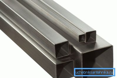 Farklı boyutlarda kare borular Farklı boyutlarda kare borular