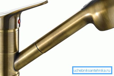 Pull-out duş ile pirinç karıştırıcı Pull-out duş ile pirinç karıştırıcı