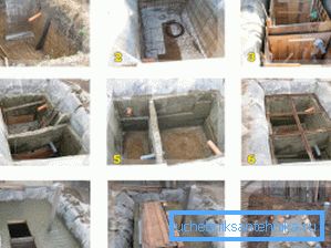 Kanalizasyon drenajı için bir septik beton tankı imal aşamalı sürecinin amatör fotoğrafları