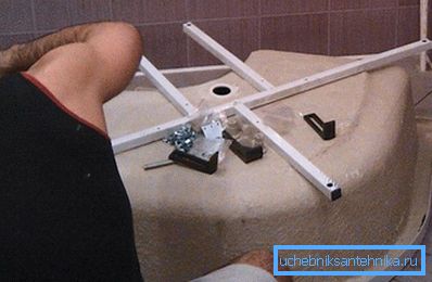 Metal çerçeve ve palet kasesinin montajı Metal çerçeve ve palet kasesinin montajı