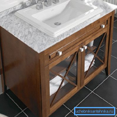Fotoğrafta - gömme lavabo ile tasarım. Fotoğrafta - gömme lavabo ile tasarım.