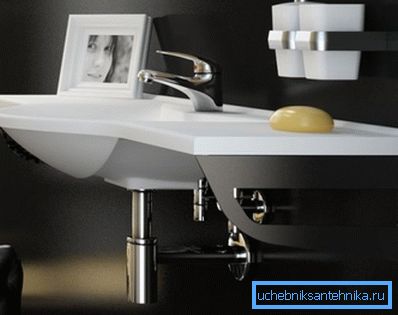 Fotoğrafta - lavabo için harici krom lavabo Fotoğrafta - lavabo için harici krom lavabo