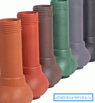 Fotoğrafta - çatı havalandırma sisteminin plastik elemanları.