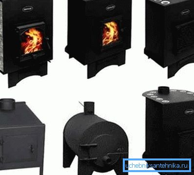 Fotoğrafta - ev ısıtması için çeşitli katı yakıt soba modelleri Fotoğrafta - ev ısıtması için çeşitli katı yakıt soba modelleri