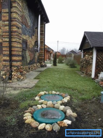 Fotoğrafta - düzgün gömülmüş bio kanalizasyon görüntüsü Fotoğrafta - düzgün gömülmüş bio kanalizasyon görüntüsü