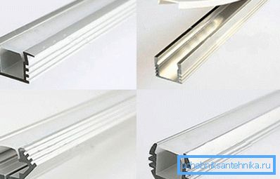 LED şeritler için çeşitli profil varyasyonları. LED şeritler için çeşitli profil varyasyonları.
