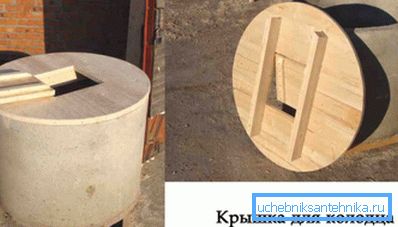 Beton halkalardan bir kuyu için en basit ahşap ürünler Beton halkalardan bir kuyu için en basit ahşap ürünler