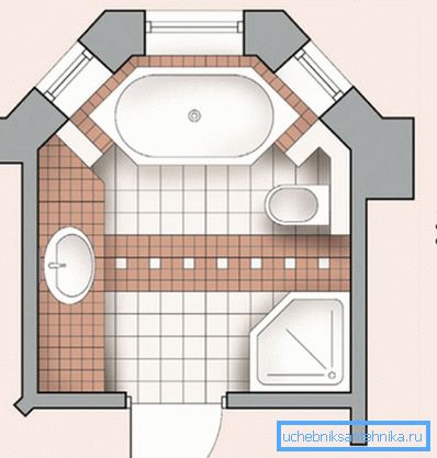 Pentagonal kabin banyoya mükemmel uyum sağlar Pentagonal kabin banyoya mükemmel uyum sağlar
