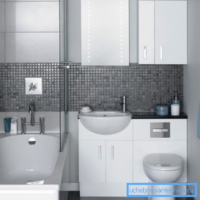 Bir klozetin arkasında bir kaldırım taşı ile küçük boyutta bir tuvalet için lavabo Bir klozetin arkasında bir kaldırım taşı ile küçük boyutta bir tuvalet için lavabo