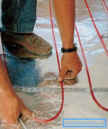 Isı kablosunun yerleşimi Isı kablosunun yerleşimi