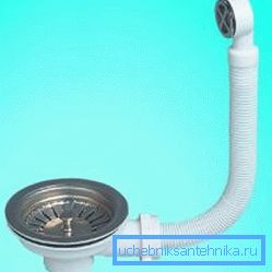 Oluklu plastik taşma ile lavabo sifonu Oluklu plastik taşma ile lavabo sifonu