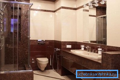 Duş ve lavabolu odanın modern düzeni Duş ve lavabolu odanın modern düzeni