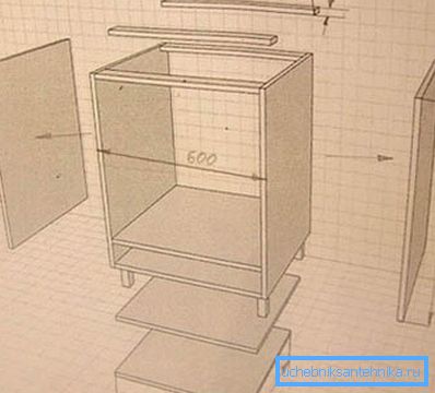Mutfaktaki lavabonun altında kendi elleriyle lavabo - şema çizimi Mutfaktaki lavabonun altında kendi elleriyle lavabo - şema çizimi