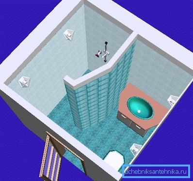 Mobilyalı kabinin Üstten Görünüm Mobilyalı kabinin Üstten Görünüm