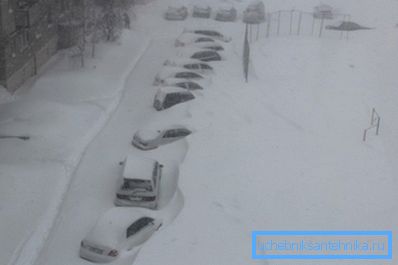 Komsomolsk-on-Amur'da kış.